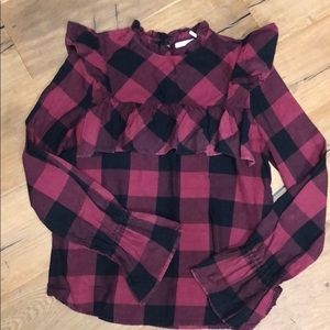 Ruffle Sleeve Top Size L